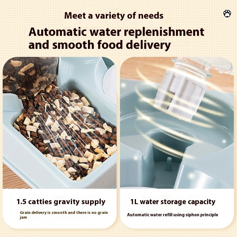 Automatic Pet Feeder & Water Dispenser -- 2 in 1 Food Bowl For Cats & Dogs